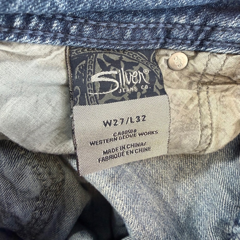 Silver Jeans Suki Surplus Bootcut Jeans Women's Size 27x32 Blue Denim Distressed - Picture 4 of 8